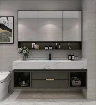 Customized Modern Light Luxury Rock Plate Bathroom Cabinet Bathroom Vanity