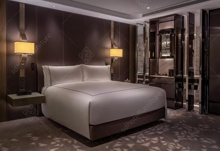 Dark Color Covered with PU Leather Simple Hotel Room Furniture