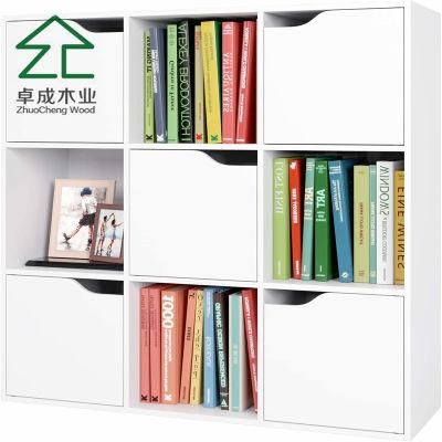 White MDF Nine Adjustable Partition Bookshelf