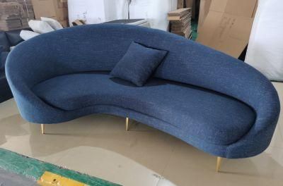 Modern Design Hotel Lobby Waiting Couch Crescent Moon Corner Sofa