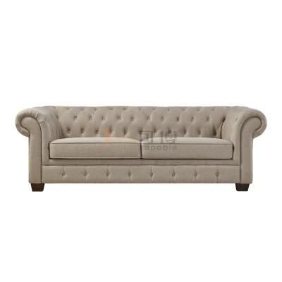 Chesterfield Leather Fabric Tufted Sofa Upholstered Home Furniture for Living Room Set