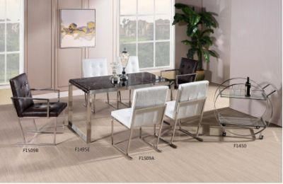 Modern Stainless Steel Nature Marble Top Dining Table for Furniture Set