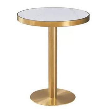 Modern Home Furniture Golden Base Round Marble Table Coffee Table