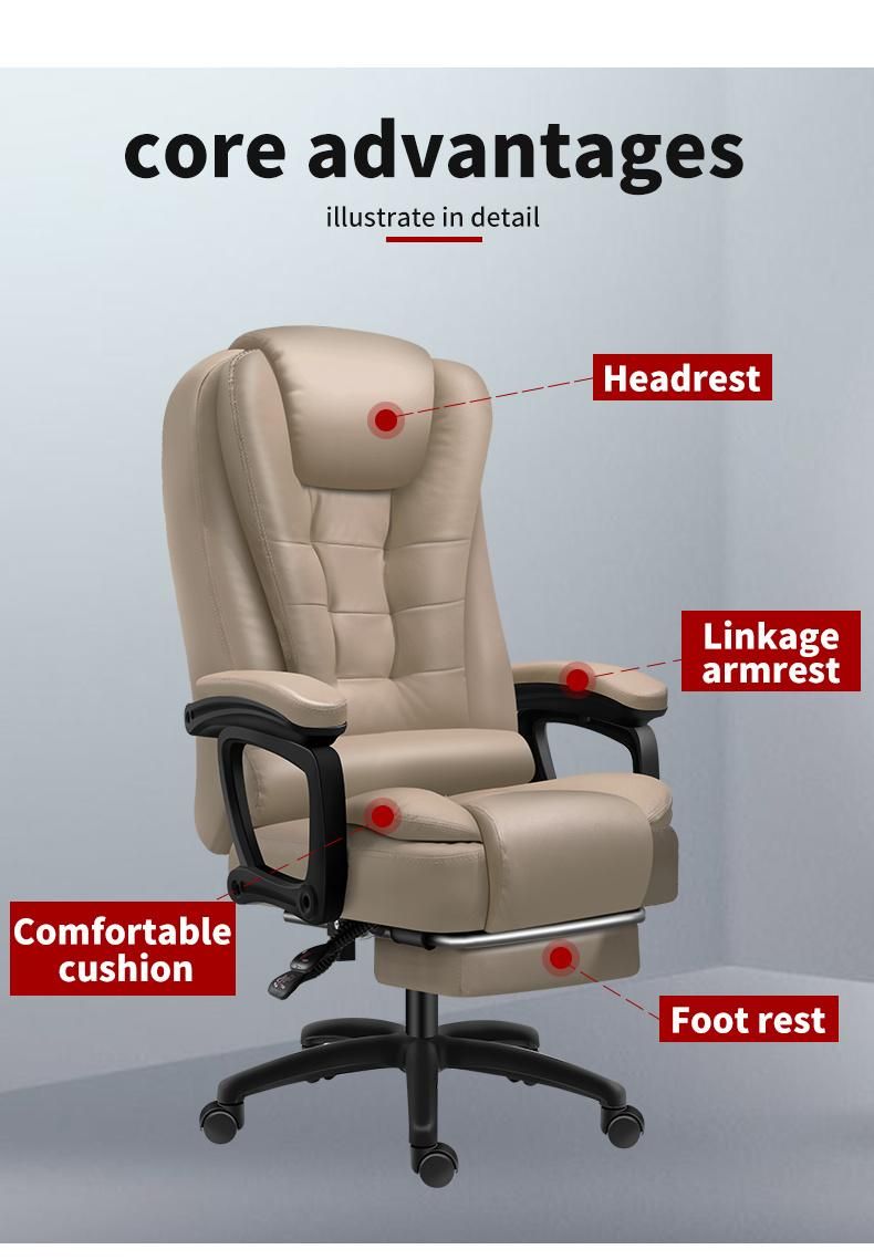 Factory Directly Supplier Ergonomic Manager Executive Chair with Footrest