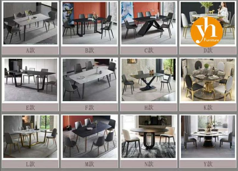 China Black Metal Base Home Furniture Frame Set Wood Dining Room Table