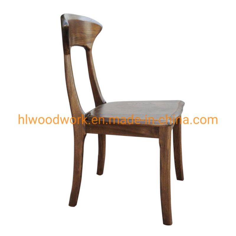 Antique Wooden Dining Chair Home Hotel Resteraunt Chair Axe Back Chair Ash Wood Walnut Color Solod Wood Chair Wholesale Modern Design Cheap Hot Sale