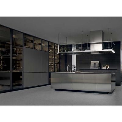 Black Matt Ready Assemble Modular Islands Cheap Laminated Modern Custom Kitchen Cabinet