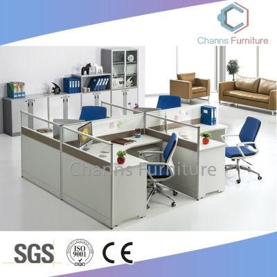 Modern Four Seats Office Workstation Wooden Office Furniture (CAS-W41222)