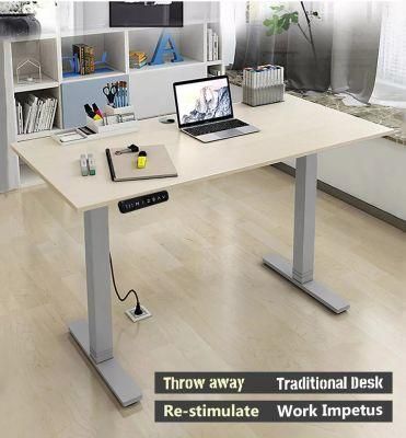 Ergonomic Metal Frame Dual Motor Electric Lifting Office Tables Adjustable Height Computer Desk