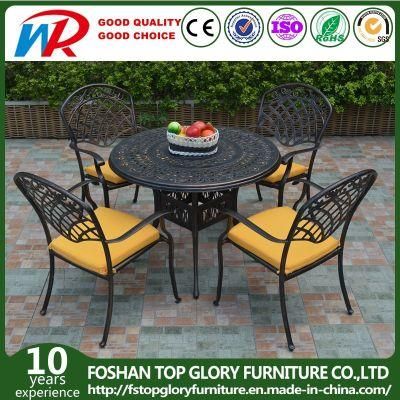 Cast Aluminum Tea Table and Chair Set Garden Furniture