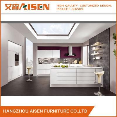 Modern Design Handless High Gloss Lacquer Finish Kitchen Cabinets Furniture