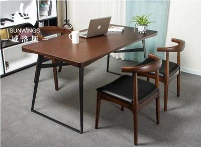 Wooden Office table with Steel Legs / Dining Table