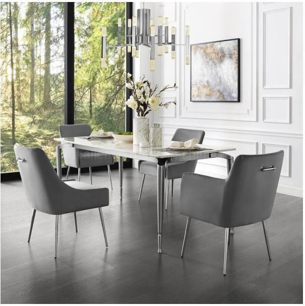 Modern European Style Stainless Steel Dining Room Chair for Home Furniture