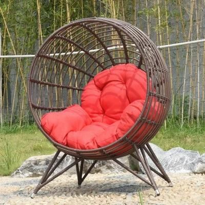 Modern Leisure Chair Garden Handmade Woven UV Resistance PE Rattan Wicker Swing Hanging Double Chair