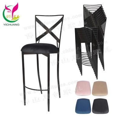 Hyc-H023 New Style High Stainless Steel Black Wedding Bar Chair for Sale