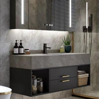 China Factory Wholesale Luxury Rock Plate Bathroom Cabinet with Mirror Cabinet
