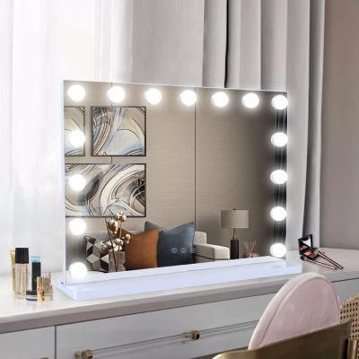 Desktop HD Vanity Mirror Home Hollywood Makeup Mirror with 15 Bulbs