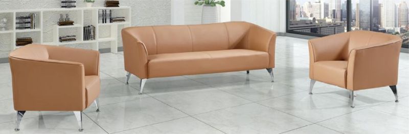 Modern Design Home Leisure PU Leather Three Person Seat Office Waiting Room Sofa