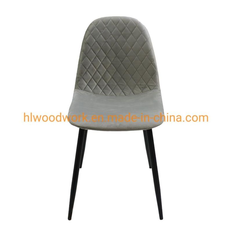 Indoor Outdoor Luxury Nordic Style Home Furniture Restaurant Leather Velvet Modern Dining Chair New Velvet Metal Leg Dining Chairs