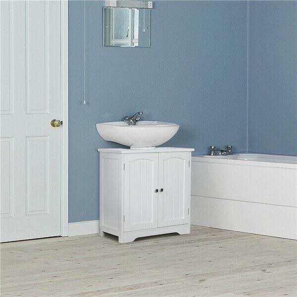 Bathroom Under Sink Cabinet Basin Unit Floor Cupboard Storage Furniture White