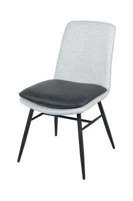China Wholesale Home Living Room Restaurant Furniture PU Fabric Cushion Metal Steel Dining Chair