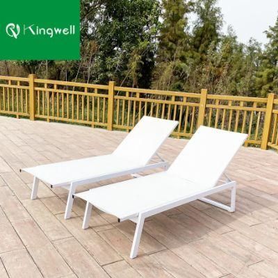 Modern Pool Furniture Garden Mesh Sun Lounger Aluminum Frame for Outdoor Use