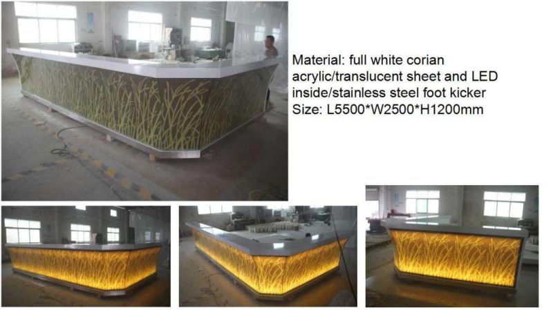 Translucent Panel with LED Lighting Commercial Bar Counter for Sale