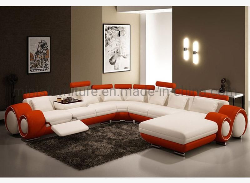 (MN-SF103) Modern Unique Design Furniture L-Shaped Living Room Leather Sofa