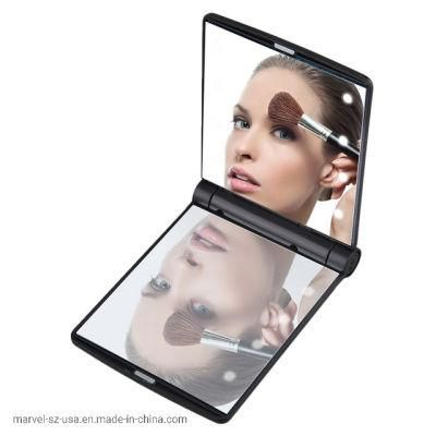 Night Light LED Desktop Cosmetic Double Sided Folding Makeup Mirror