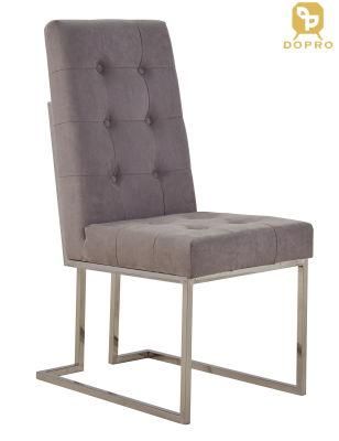 Modern Design Simple Style Velvet Metal Leg Dining Chair for Home, Cafe, Hotel