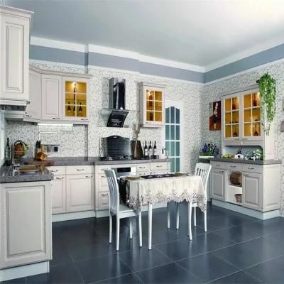 China Factory Modular Wood Kitchen Cabinet Furniture Design Customized Modern White PVC Foam Board Kitchen Cabinets Set