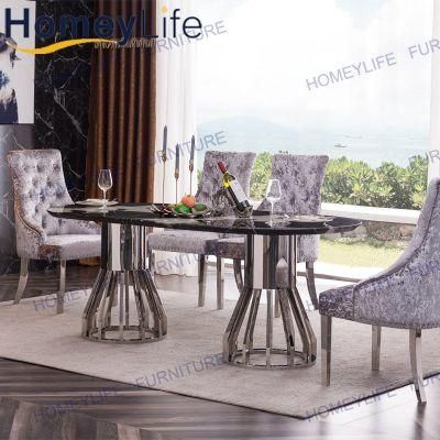 Ergonomic Marble Metal Living Room Dining Room Table Furniture
