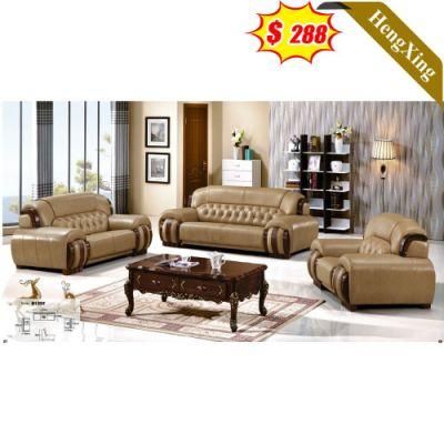 Classic Home Furniture Wooden Frame PU Leather 3 Seat Sofa Plus 2 Seat Brown Color Sofa Office Sofa Set
