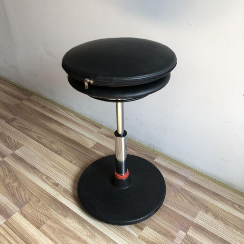 Adjustable PU Leather Office Sit Stand Wobble Stool Chair