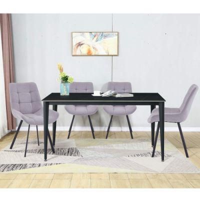 European Style Luxury 4 6 People Sintered Stone Top Dining Table Set with 4 Velvet Chair