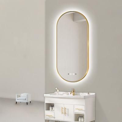 Large Semicircular Designer LED Bathroom Smart Mirror for Bedroom Entryway