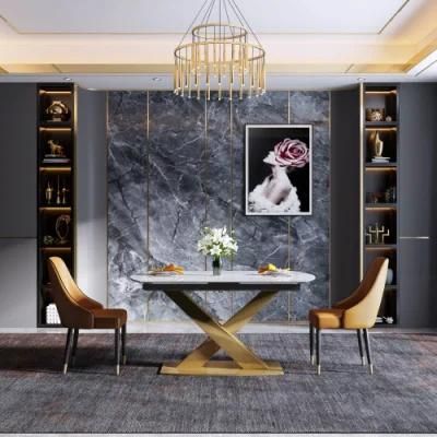 Modern Home Marble Top or Tempered Glass Living Room Furniture Restaurant Luxury Dining Table