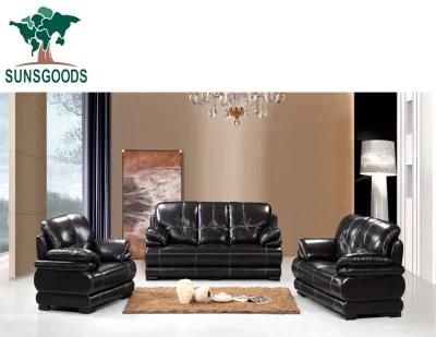 Modern Black Colour Home Furniture Living Room Leather Sofa Set