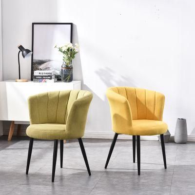 Fabric Petal Back Chair for Home Dining Room Hotel Restaurant Kitchen