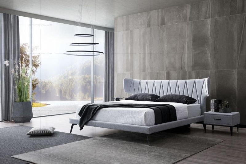 Modern Bedroom Furniture Stlylish Italian Bed Wall Bed King Bed for Hotel Gc1801