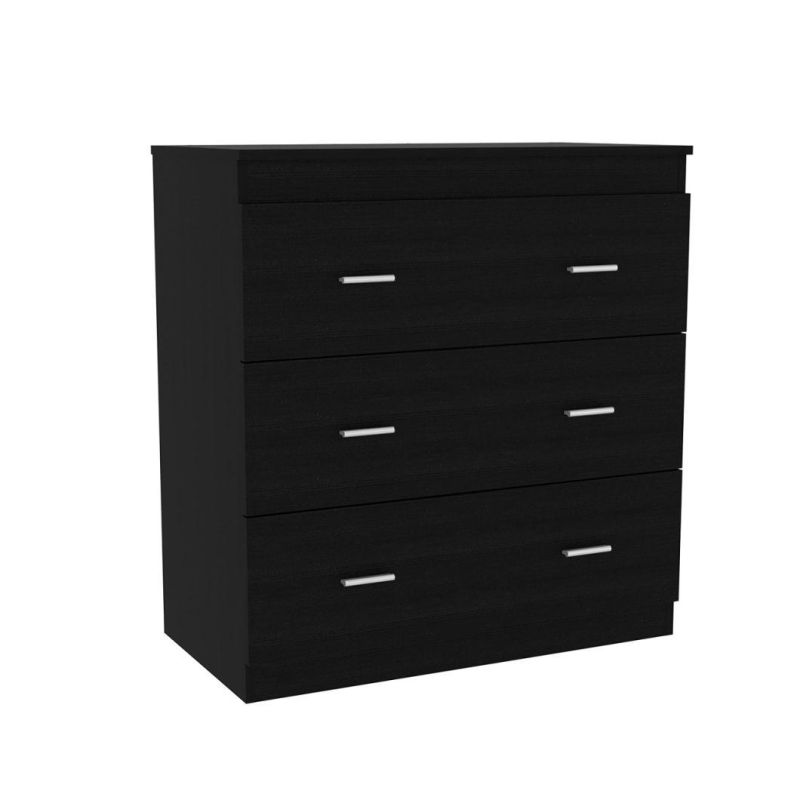 Three Drawer Dresser-Light Grey/White, Engineered Wood