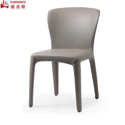 Light Luxury Solid Wood PU Leather All - Covered Dining Chair Furniture for Living Room