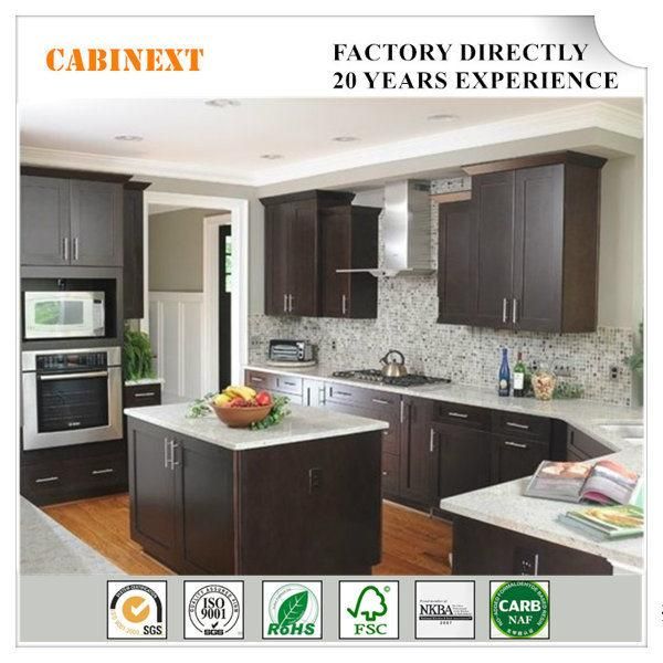 Espresso Modern Modular Kitchen Cabinet Solid Wood Factory Directly