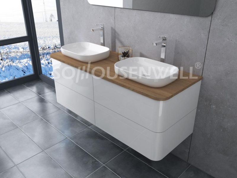 Luxury Bathroom Vanity Double Sink Bathroom Cabinet Oak Bathroom Furniture