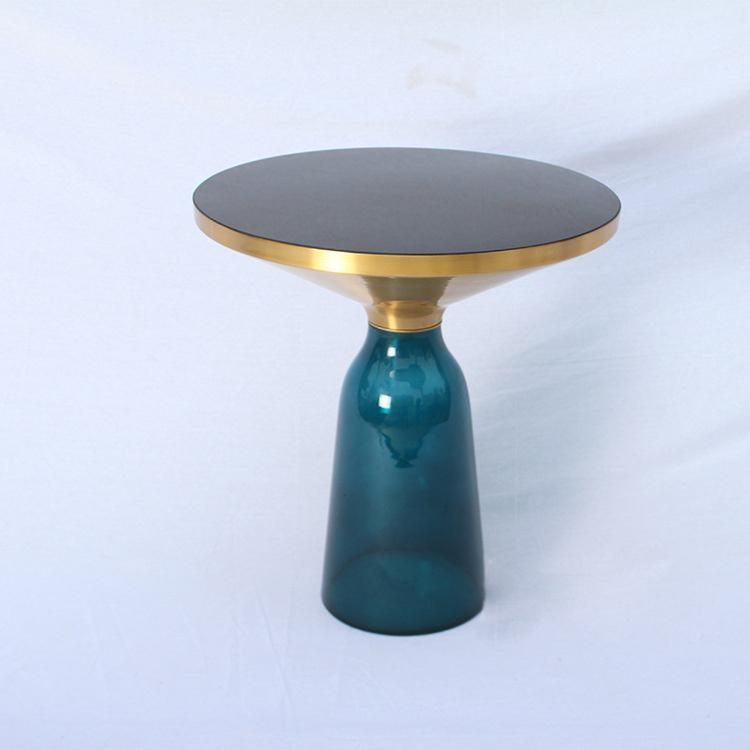 Office Furniture Blue Glass Countertop Coffee Table