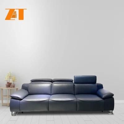 Hot Selling Italy Style Grey 3 Seat Functional Power Genuine Leather Living Room Sofa (21013)