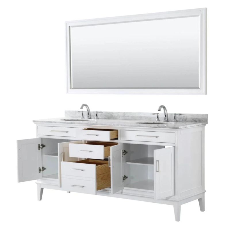 China Factory Wholesale Modrern Light Luxury 72" Double Bathroom Vanity-White