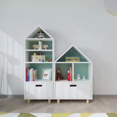 Home Furniture House Shape Storage Unit Toy Storage Cabinets Kids Bookcase