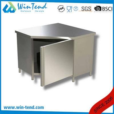Customized Stainless Steel Work Table Corner Cabinet for Kitchen