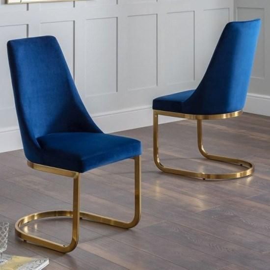 Free Sample Modern Design Dining Room Chairs Furniture Luxury Style Leather Dining Chair with Metal Legs